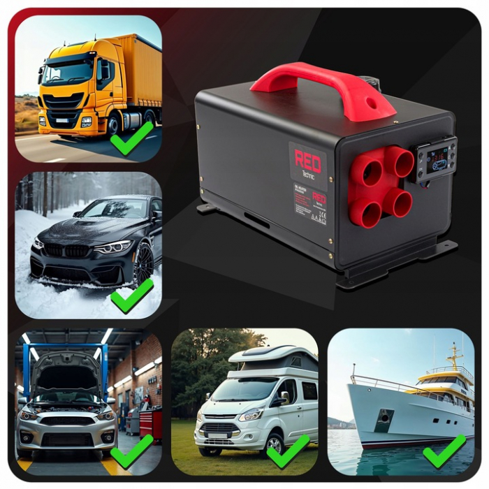 Unitate incalzire, aeroterma industriala pentru parcare, 12V 230V 8KW cu telecomanda si monitor de control [3]
