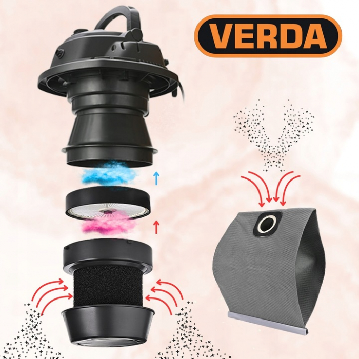 Aspirator profesional 1600 W cu functie de spalare tapiterie/mocheta /covoare 20 litri, cu filtru de spuma SN198 [7]