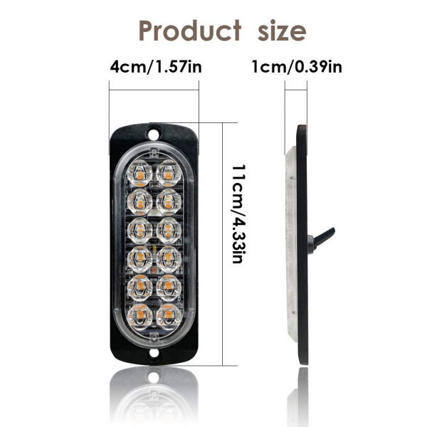 Lampa portocalie stroboscop 4 bucati 12 leduri,foarte puternice [2]