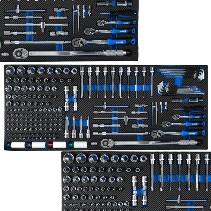 Banc de lucru cu sertare profesional BLACK, 360 piese, 12 sertare, blat lemn si incuietoare centrala    BK10503 [14]