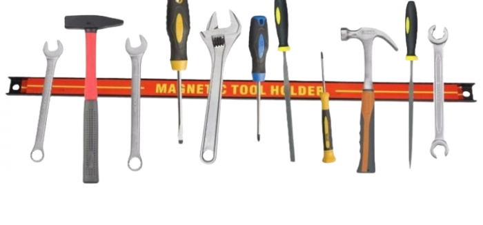 Set de 6x suporturi pentru scule cu bandă magnetică 60cm, suport pentru bară de scule magnetică 13 kg, profesional SN3522-6 [7]