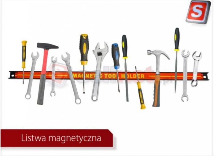 Set de 6x suporturi pentru scule cu bandă magnetică 60cm, suport pentru bară de scule magnetică 13 kg, profesional SN3522-6 [4]