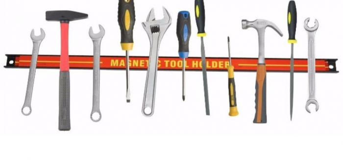 Set de 6x suporturi pentru scule cu bandă magnetică 60cm, suport pentru bară de scule magnetică 13 kg, profesional SN3522-6 [6]