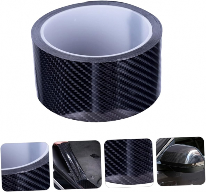 Banda protectie auto negru carbon pentru prag, usa, bara, bord Impermeabila tuning Auto, 5cm X 5m lungime [3]