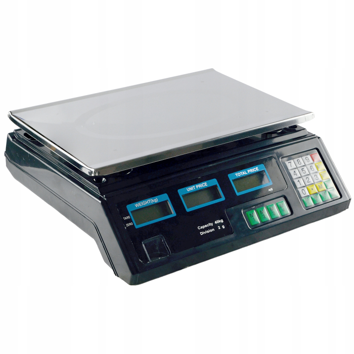 Cantar Electronic Profesional de Masa Black 40 kg / 1 g, Negru, cu 6 Afisaje LCD, Acumulator Incorporat si Platan din Otel Inoxidabil [7]