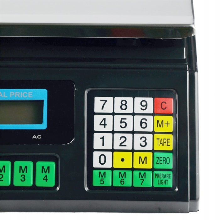 Cantar Electronic Profesional de Masa Black 40 kg / 1 g, Negru, cu 6 Afisaje LCD, Acumulator Incorporat si Platan din Otel Inoxidabil [3]