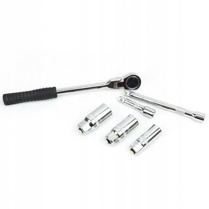 Cheie cu clichet tubulare 16-18-21 mm  pentru bujie cu prelungitoare 75mm si 151mm lungime  SN3633 [6]