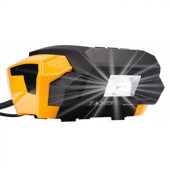 Compresor auto 12V cu lanterna si accesorii, display de control 8 bar [7]
