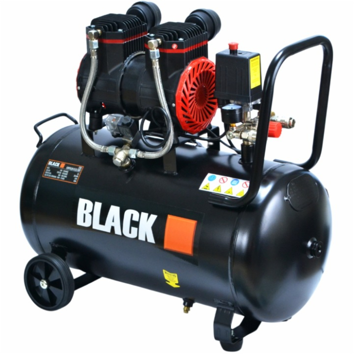 Compresor de Aer Fara Ulei Bilindru BLACK 50L, Putere 1500W (2 CP), Debit 220 L/min, Presiune 8 Bar, 2850 RPM, 2 Cuple Rapide, Cod Producator 12881 [5]
