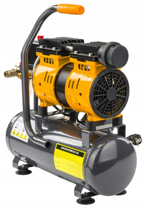 Compresor fara ulei 6L 8bar 150L/min 230V si separator regulator presiune silentios 59dB [5]