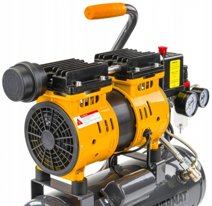 Compresor fara ulei 6L 8bar 150L/min 230V si separator regulator presiune silentios 59dB [3]