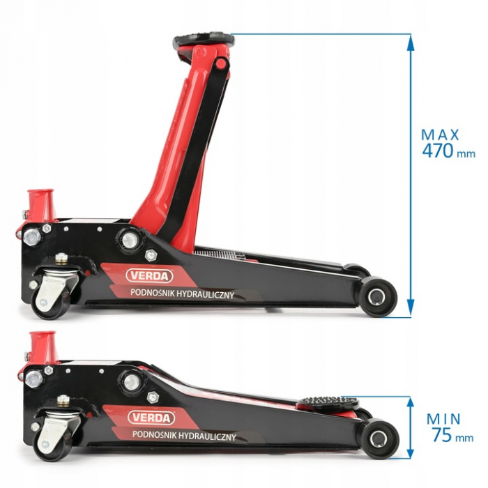 Cric hidraulic 3.5  tone cu 2 pistoane, profil mic  ridicare rapida SN8035 [2]