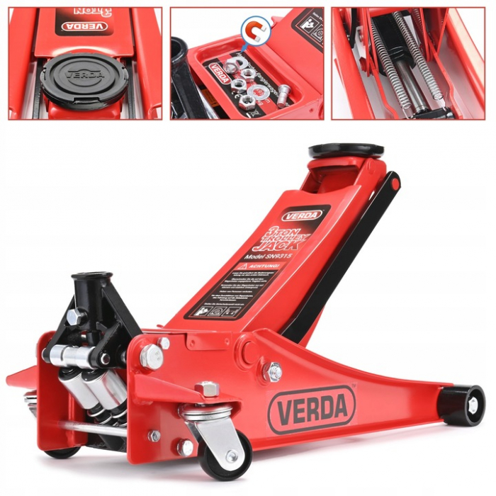 Cric hidraulic 3T cu profil redus cu doua pistoane de la 73 la 500 mm inaltime ridicare rapida SN9315 [5]