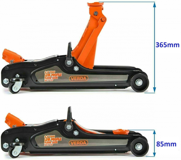 Cric Hidraulic Profil Redus VERDA 2.5T - Ridicare Sigura si Eficienta, Extensie + Cauciuc MF77107 [3]