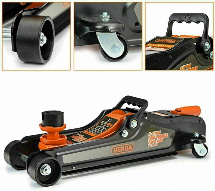 Cric Hidraulic Profil Redus VERDA 2.5T - Ridicare Sigura si Eficienta, Extensie + Cauciuc MF77107 [8]
