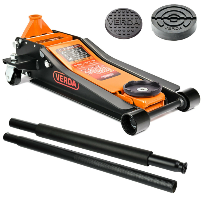 Cric hidraulic 3Tone profil redus cu 2 pistoane Verda SN8013 –  ridicare sigură pentru mașini cu suspensie joasa si alte autovehicule [3]