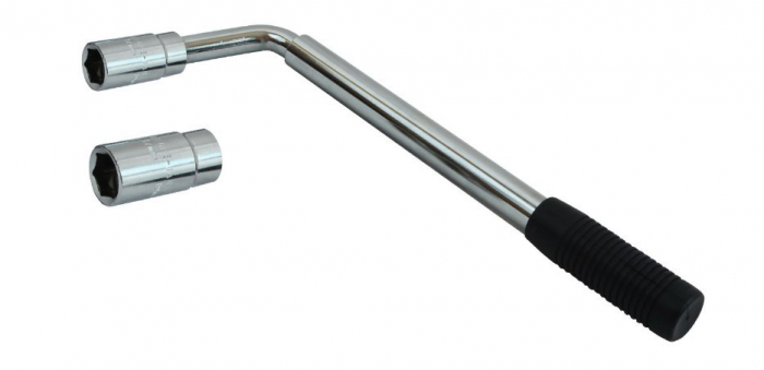 Cric trapezoidal 2T 105-410mm cu clichet si o cheie telescopica pentru roti SN4549 [8]