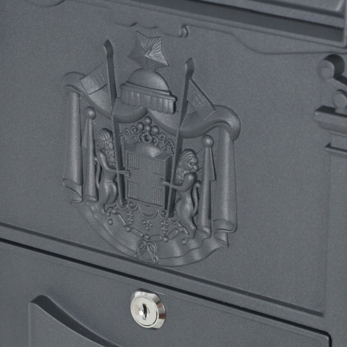 Cutie postala culoare antracit  din otel si aluminiu Stil retro european SN3663-5 [8]