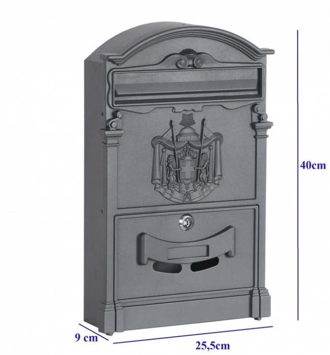 Cutie postala culoare antracit  din otel si aluminiu Stil retro european SN3663-5 [10]