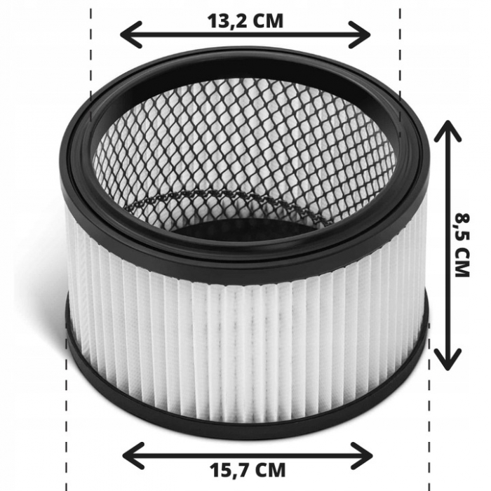 Filtru Hepa diametrul interior  13,2 cm  diametrul exterior 15,7 cm [3]