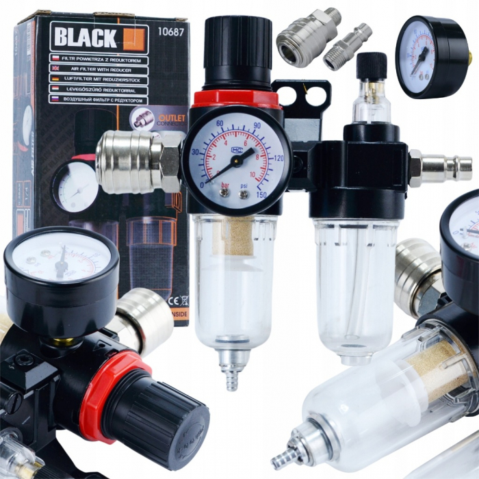 Filtru ulei  40 microni reductor aer 0,5-9 bar pentru compresor cu conectori rapizi [9]