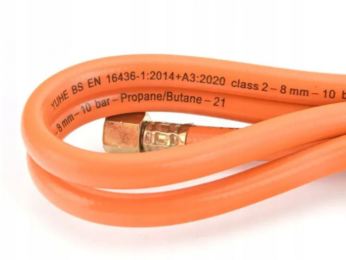 Furtun de gaz propan-butan pentru arzator de 5 m lungime GW 3/8" si W21.8mm capete sertizate  SN0283-W [3]