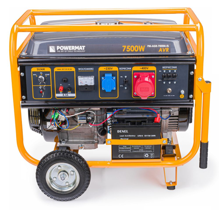 Generator profesional POWERMAT de 7.5 kW cu AVR și pornire electrică. Putere 15 CP, rezervor 24L. [5]