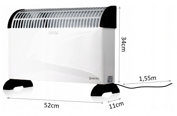 Incalzitor electric convector 2000W alb 52x34cm [6]