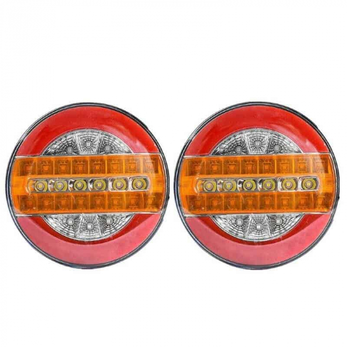 Lampa rotundă cu LED pentru camion sau remorcă, cu un diametru de 139 mm, 12-24V 5 functii cu semnalizare dinamica [4]