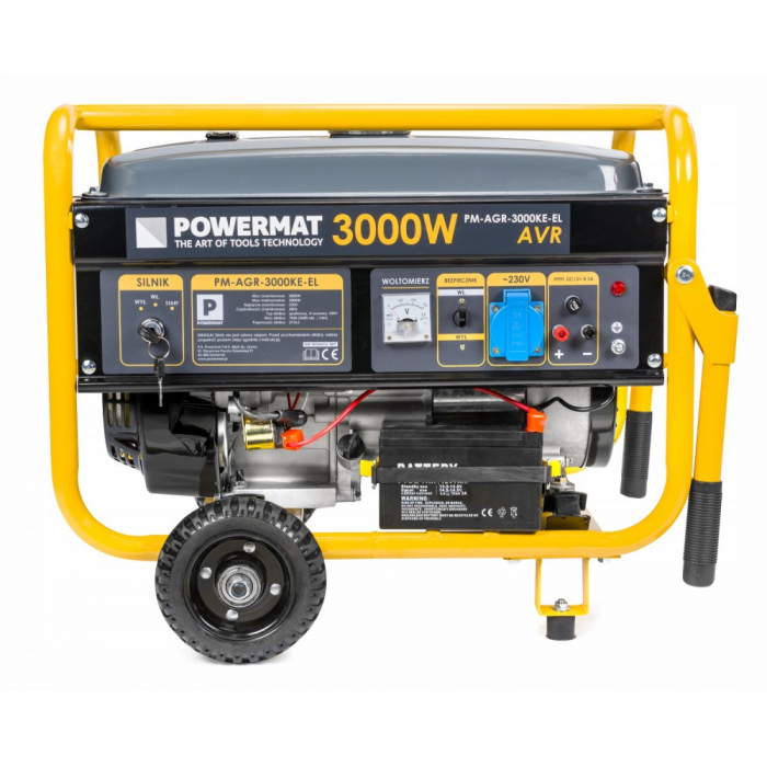 Generator de curent cu  ROȚI + pornire electrica  PM-AGR-3000KE-EL [15]