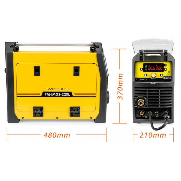 Aparat de suduraMIG MAG MMA LIFT TIG 220A Sinergie reglare lină a curentului de sudare, mâner EURO, afișaj LCD [2]