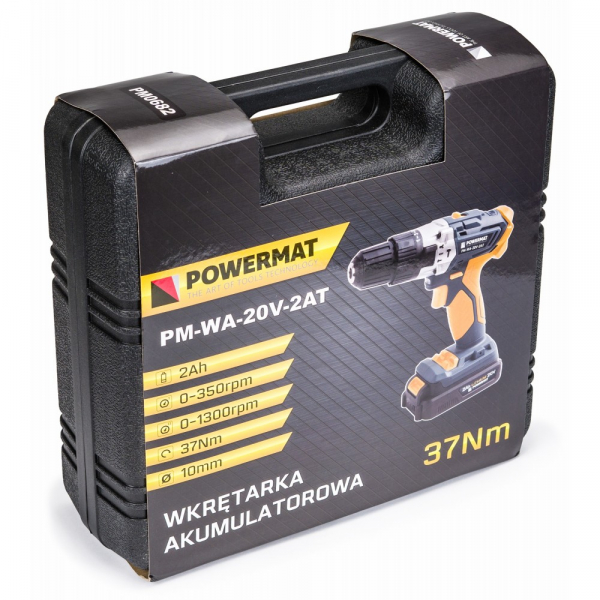 Bormasina cu 2  acumulatori Li-Ion 2Ah / 20V - 37Nm cu functie burghiu cu impact PM-WA-20V-2AT 2Ah [13]
