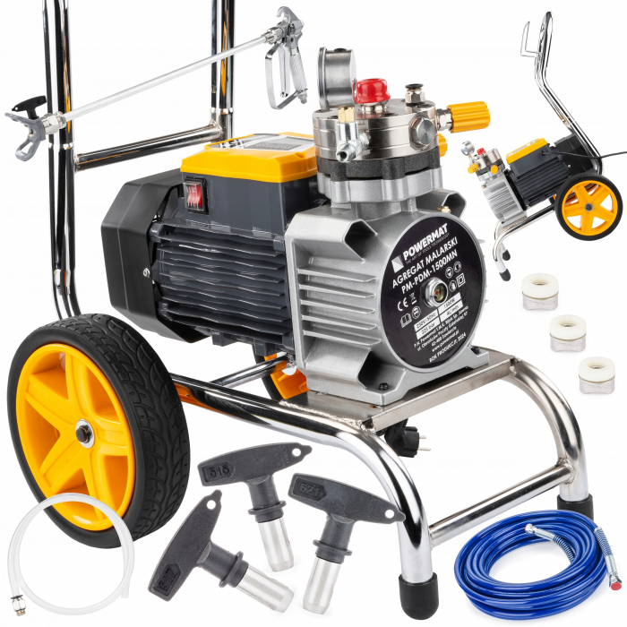 Pompa zugravit vopsit airless electrica cu piston 1500W  225 bar  furtun 15 m GRATUIT   Extensie pistol  50cm [10]