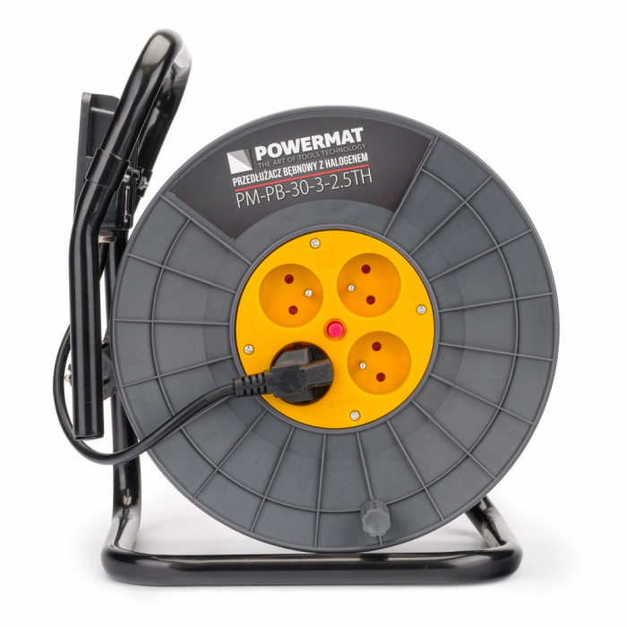Prelungitor pe tambur cu cablu de 30 metri fir  3X2.5mm +lampa de lucru cu led 20W [3]