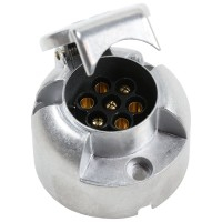 Priza 7 pini din metal pentru rulote sau remorci cu montaj pe cablu, 12V [2]