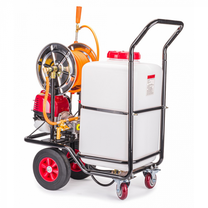 Pulverizator cu carucior, furtun 28 metri si rezervor de 60L motor de 1.4 CP in 4 timpi [2]