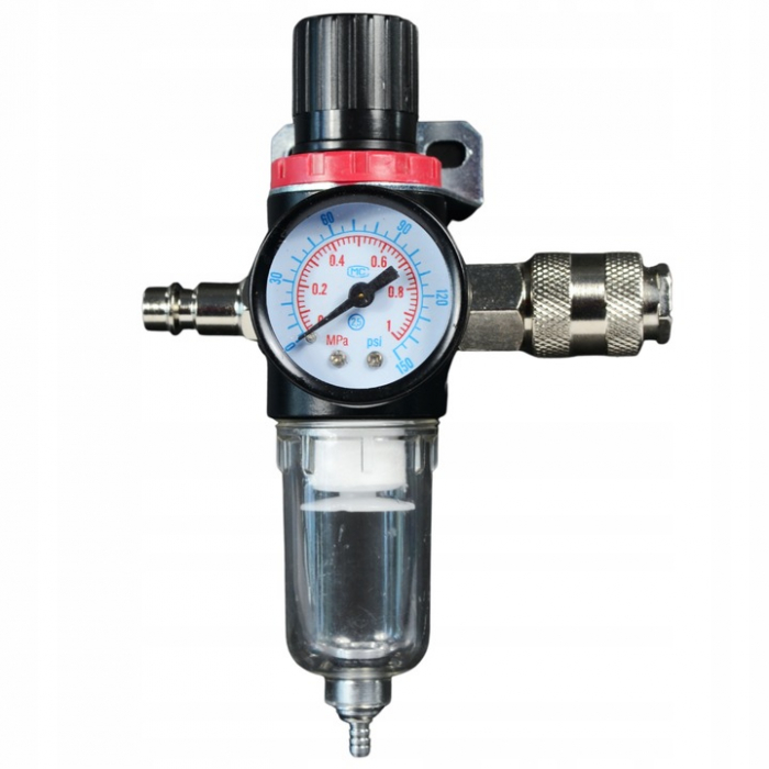 Reductor de presiune filtru de aer separator umiditate pentru compresor cu 2 cuple rapide 1/4" [13]