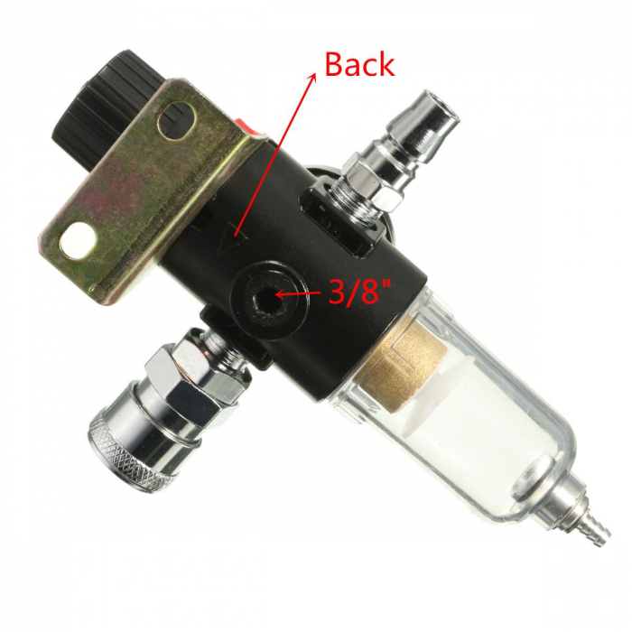 Reductor de presiune filtru de aer separator umiditate pentru compresor cu 2 cuple rapide 1/4" [9]