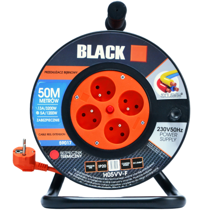 Rola cablu tambur cu prelungitor 50m, 3x1.5mm H05VV-F [2]