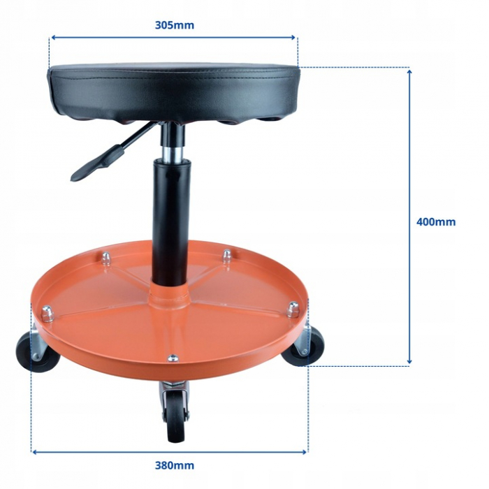 Scaun atelier pivotant, mecanic 140 KG  reglare pe inaltime  cu 5 roti SN6712 [5]