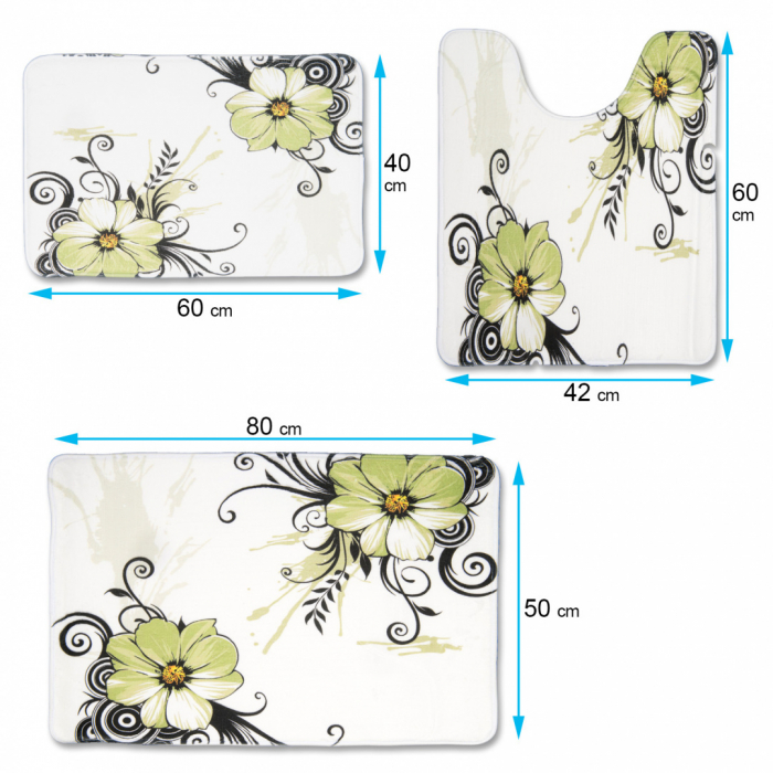 Set  covorase pentru baie format din 3 piese , SN9962 [2]