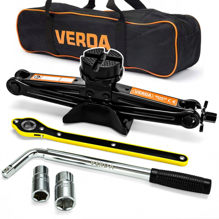 Set Cric Auto cu Clichet, Cheie Telescopică și Capac Cauciuc - Ridicare Sigură și Eficientă, 2500 kg  SN4575 [5]