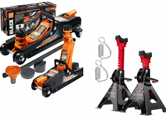 Set Cric hidraulic de 2,5 tone + doua suporturi cu o capacitate de ridicare de 3T [2]