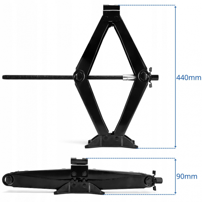 Set cric trapezoidal  2 tone un clichet o husa si o cheie telescopica pentru roti SN4550 [4]