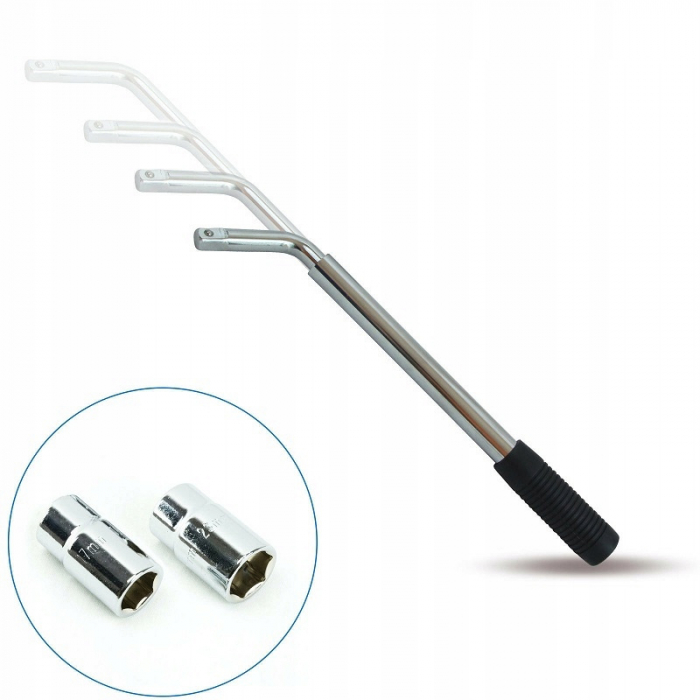 Set cric trapezoidal  2 tone un clichet o husa si o cheie telescopica pentru roti SN4550 [7]