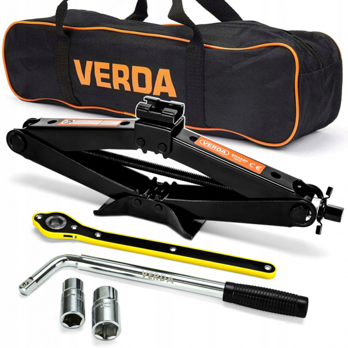 Set cric trapezoidal  2 tone un clichet o husa si o cheie telescopica pentru roti SN4550 [2]
