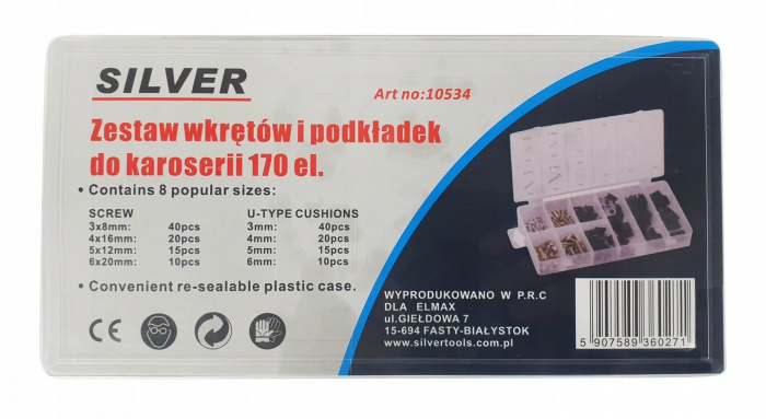 Set de 170 piese elemente de fixare caroserie capitonaj plastic si metal [2]