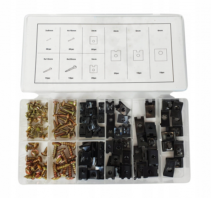 Set de 170 piese elemente de fixare caroserie capitonaj plastic si metal [3]