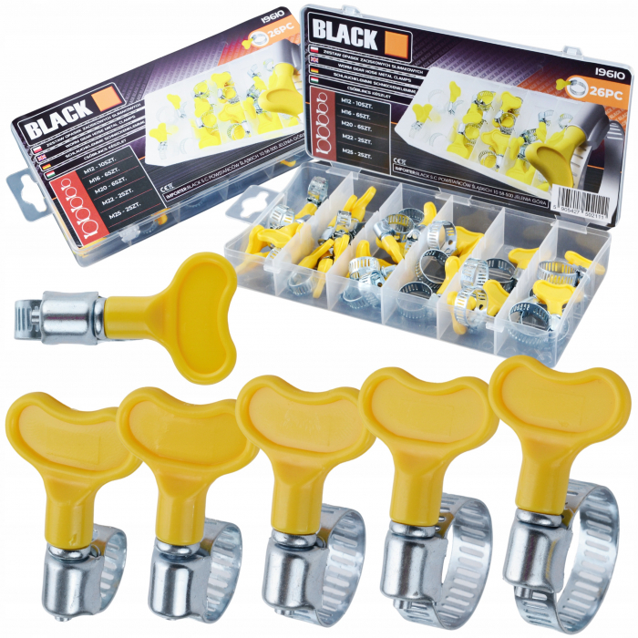 Set de 26 cleme  coliere metalice cu piulita fluture [2]