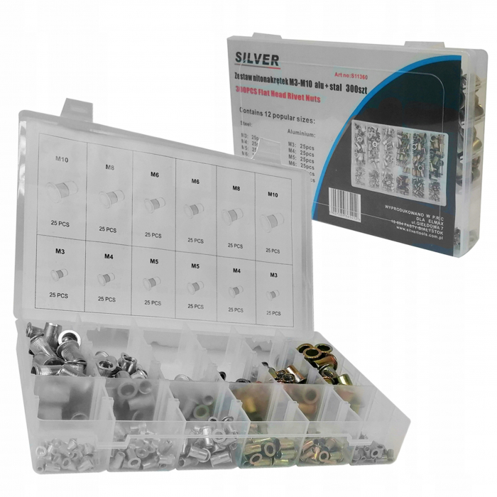 Set de 300 buc piulite cu nituri   M3-M10 [2]